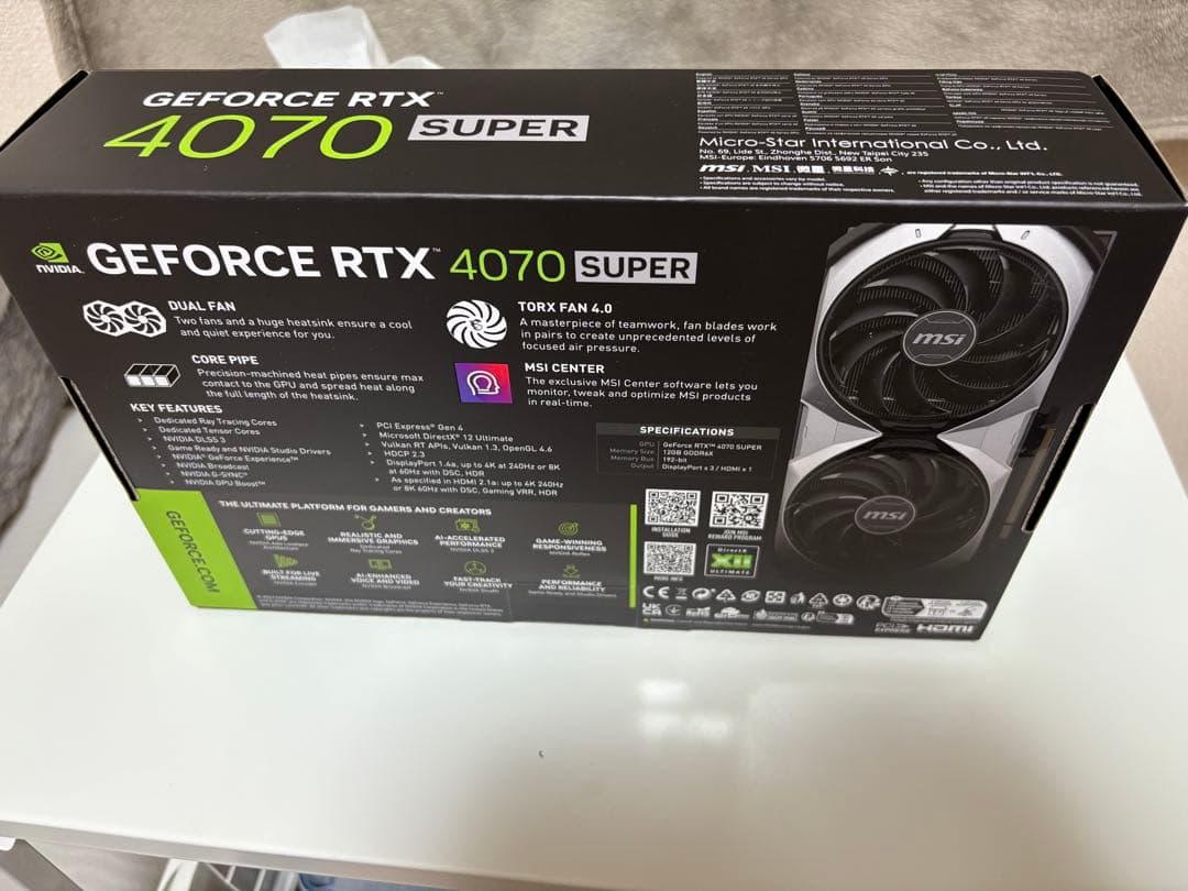 グラフィックボード・グラボ・ビデオカード MSI GeForce RTX 4070 SUPER 12G VENTUS 2X
