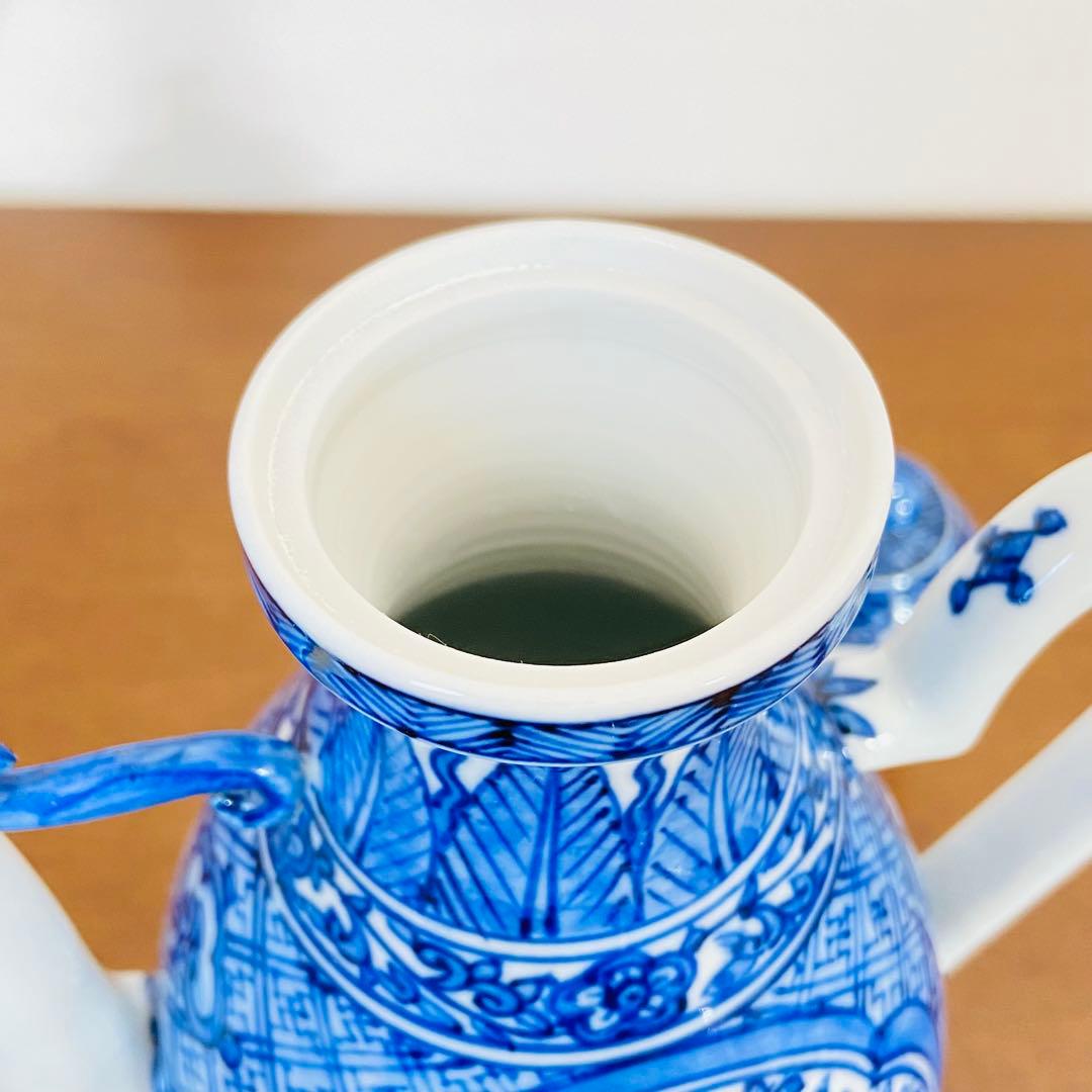 煎茶道具 盛盞瓶 染付　高野昭阿弥　共箱　茶器　水注　水差し　磁器　仙盞瓶