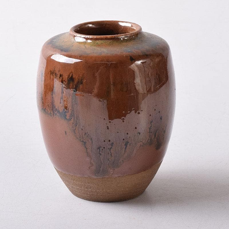 茶道具　京焼　平安　森岡嘉祥造　高取釉　茶入　仕覆付　共箱　V　7682