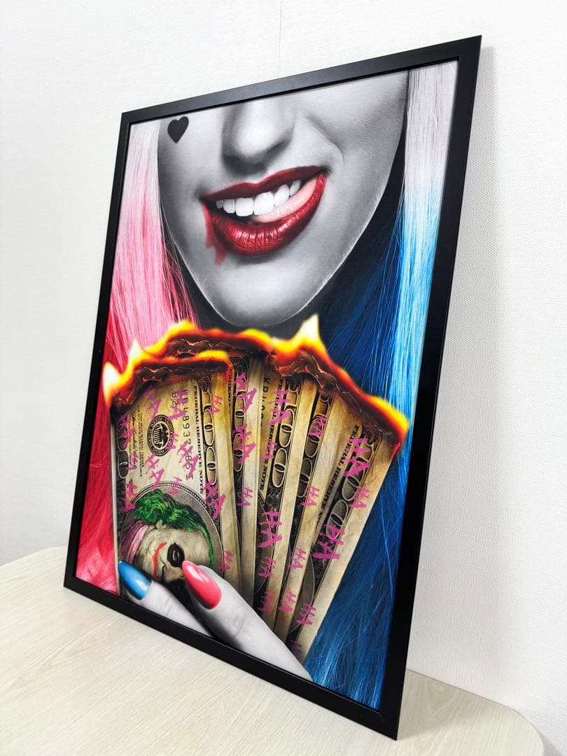 No.161フレーム付きキャンバスアート　ジョーカー　ハーレイクイン　インテリア