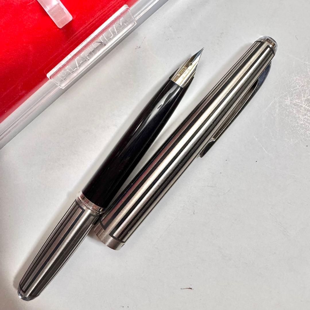 廃番 PLATINUM ショート 万年筆 蝕刻 14K W.G.
