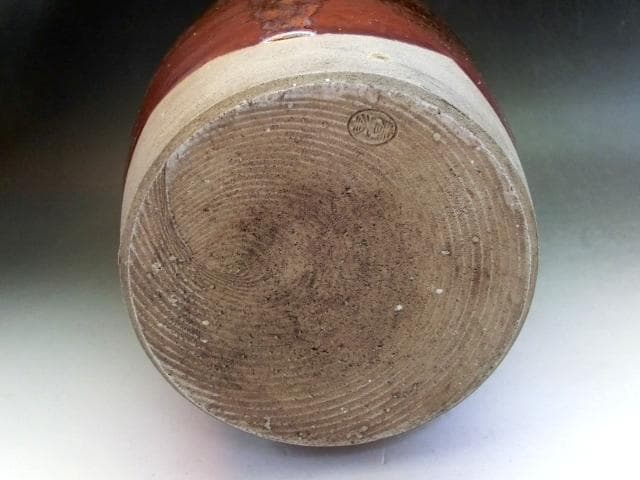 水指●筒水指 【春峰造】鉄釉 漆器蓋 塗蓋 茶釉 お茶道具 時代物 骨董品■