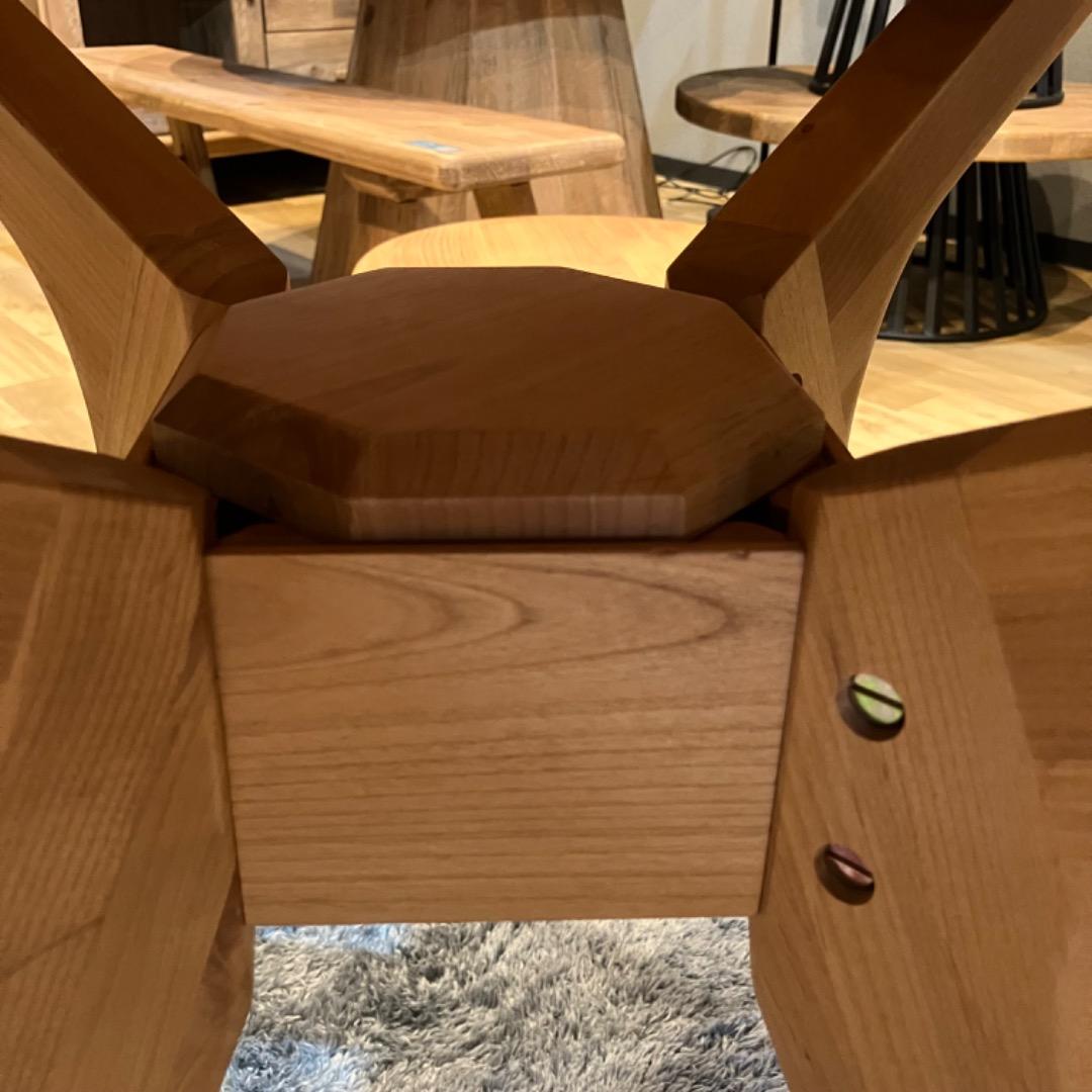 のっち　ダイニング5点セット　木製　110㎝　丸　円形　アルダー　無垢