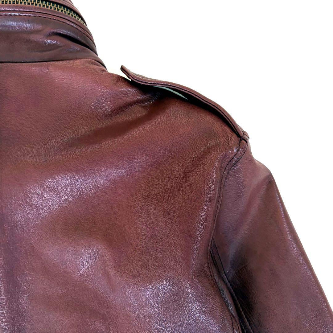 AVIREX アヴィレックス ラム レザー ジャケット Ｍ65 ミリタリー L