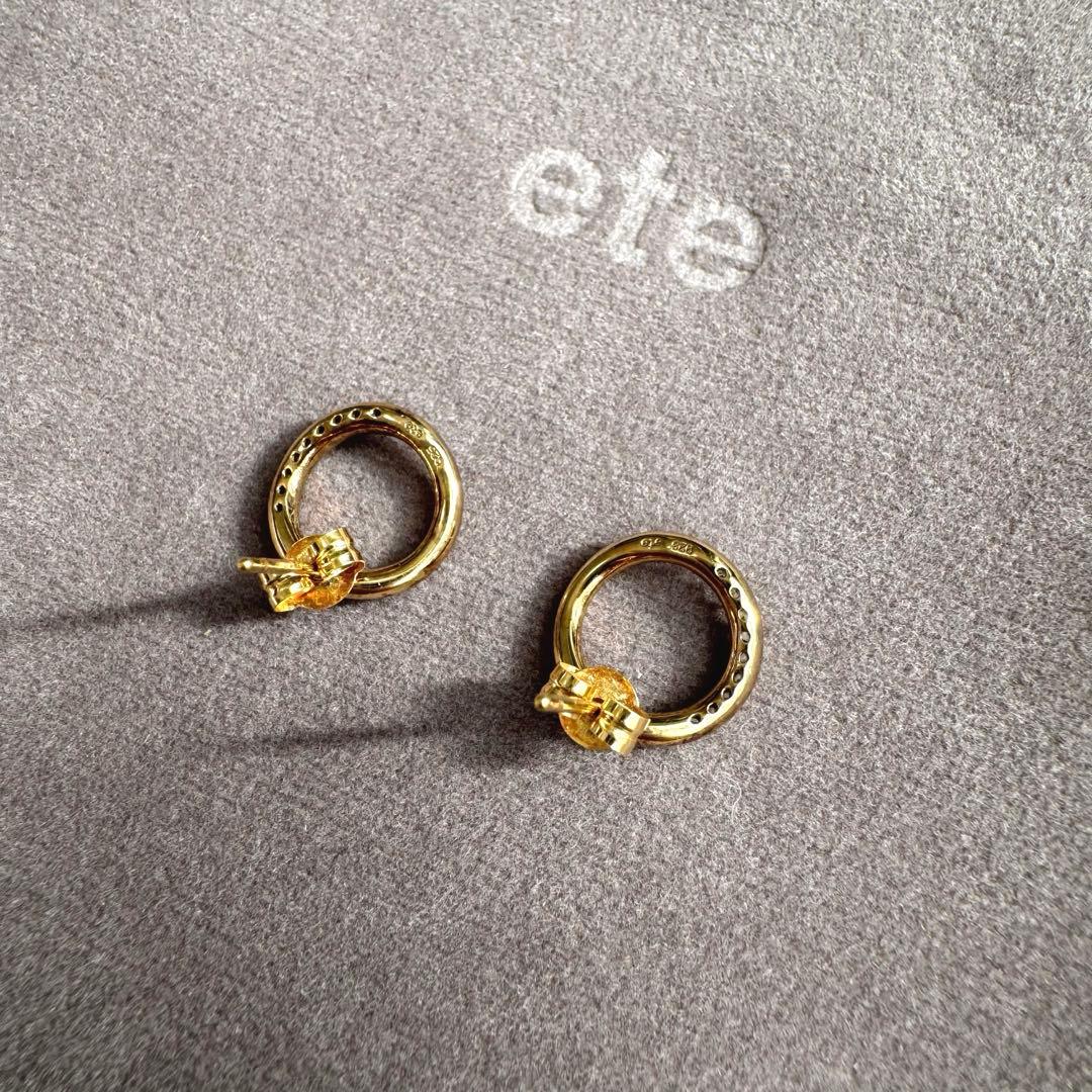 ete エテ ビジュー サークルピアス ゴールド SV925 K18