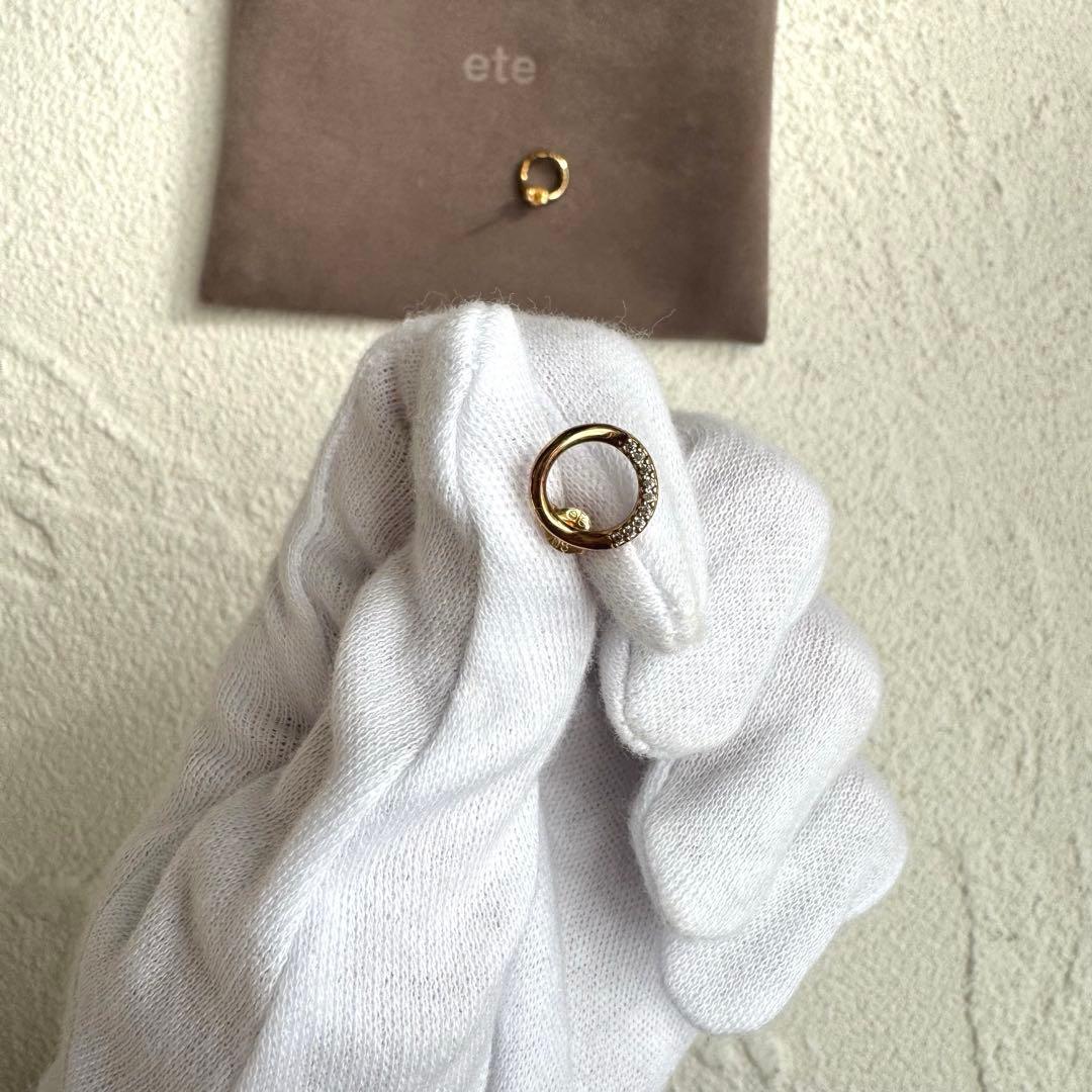 ete エテ ビジュー サークルピアス ゴールド SV925 K18