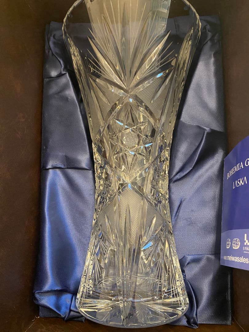 【新品】ボヘミアグラス　ラスカ　クリスタル　花瓶　チェコ製