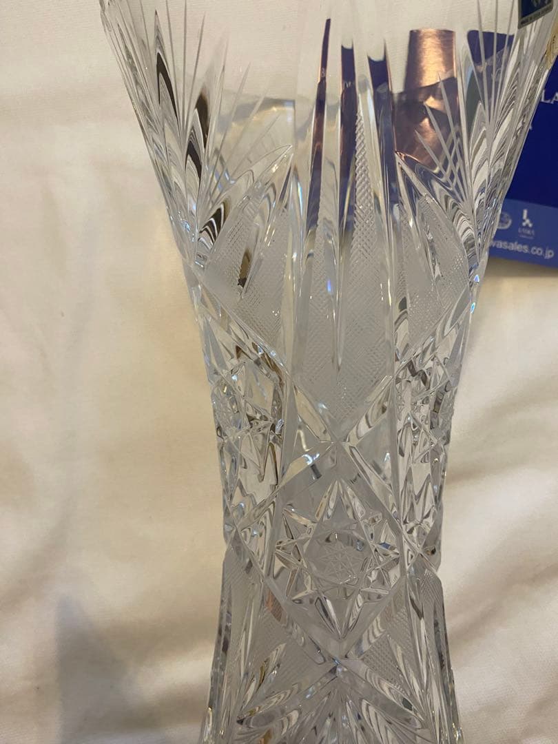 【新品】ボヘミアグラス　ラスカ　クリスタル　花瓶　チェコ製