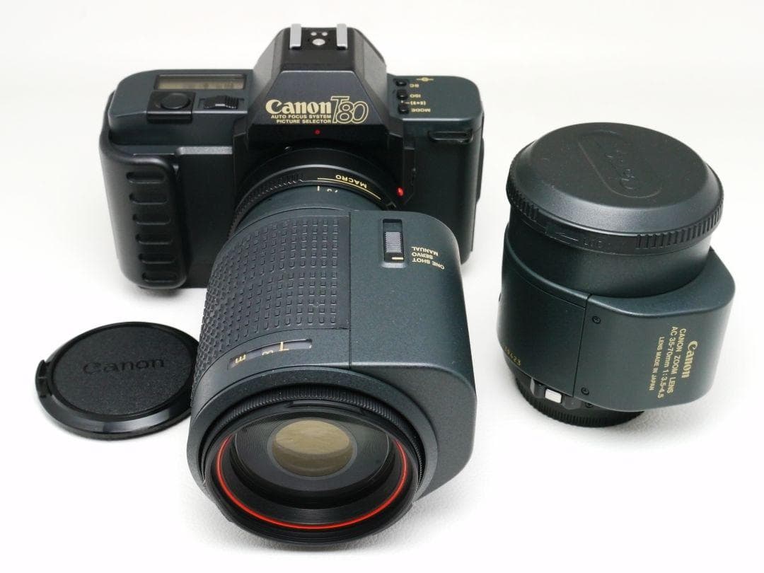 Canon T80 フィルムカメラ 中古美品 レンズ ストロボ付 フルキット