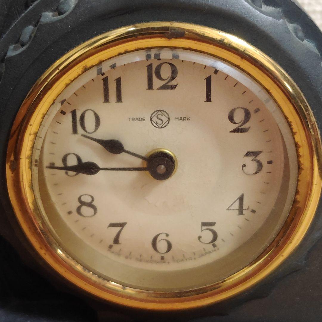 ジャンク品 置時計 SEIKO 当時物 ビンテージ ゼンマイ式 孔雀 精工舎