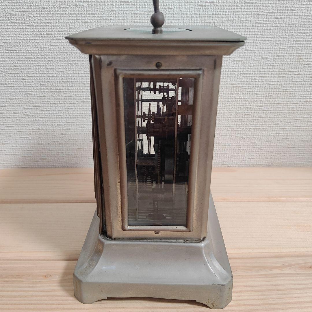 ジャンク品 置時計 SEIKO 当時物 ビンテージ ゼンマイ式 孔雀 精工舎