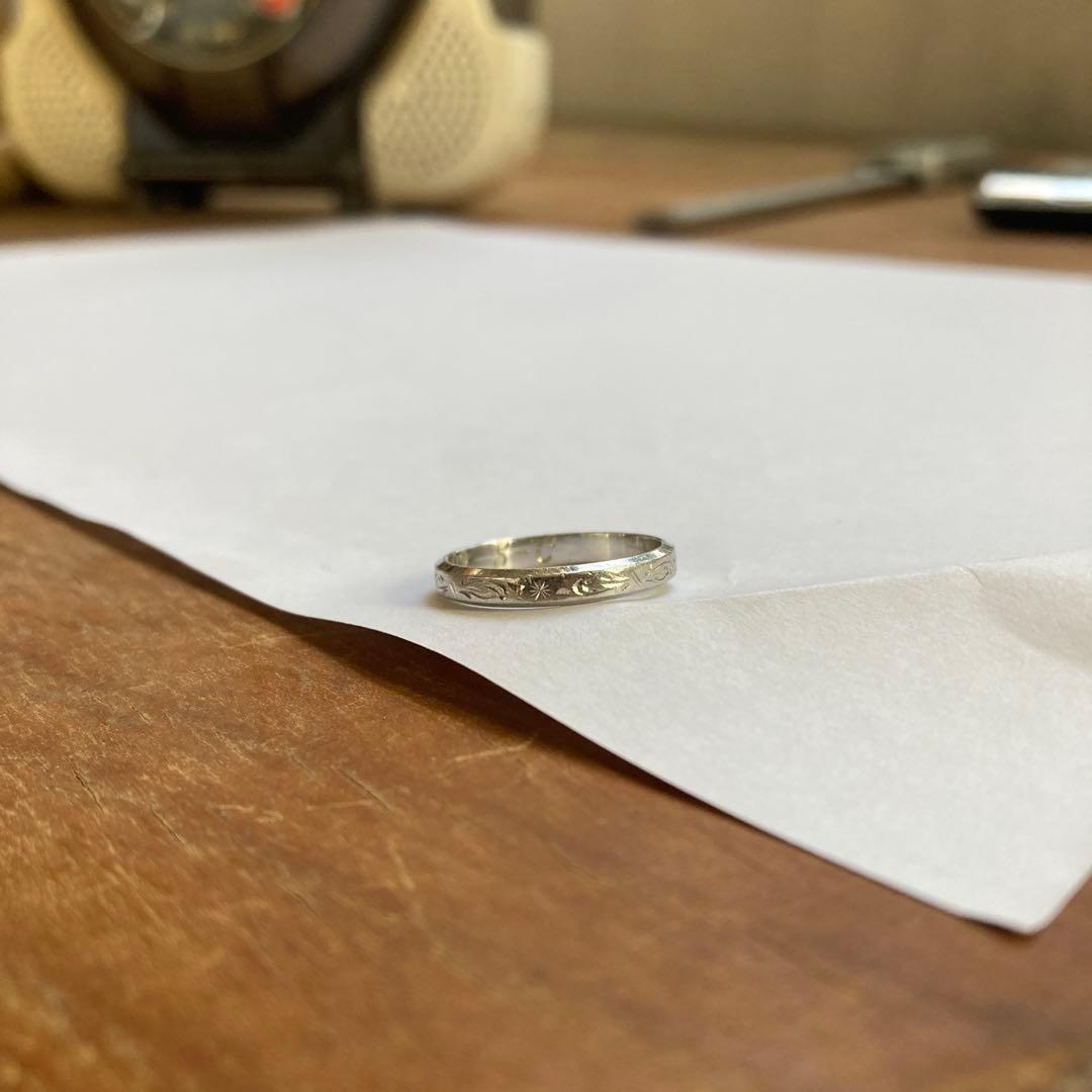 さ*そ様 ビンテージ Pt900 刻印 2.8g 矢と星リング 8号 指輪 プラ