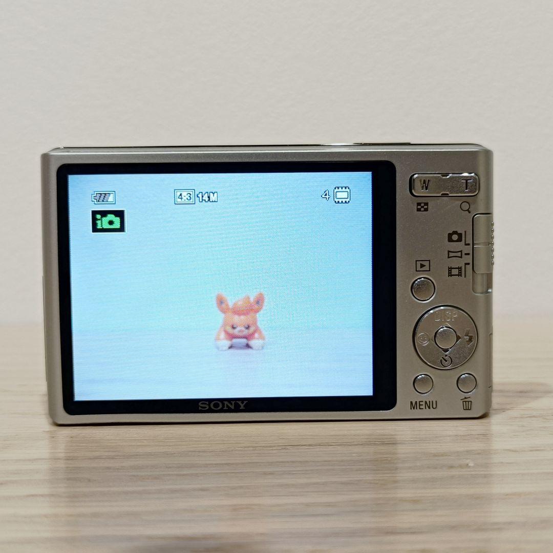 外観美品 動作確認済 SONY DSC-W550 シルバー デジカメ 充電器付