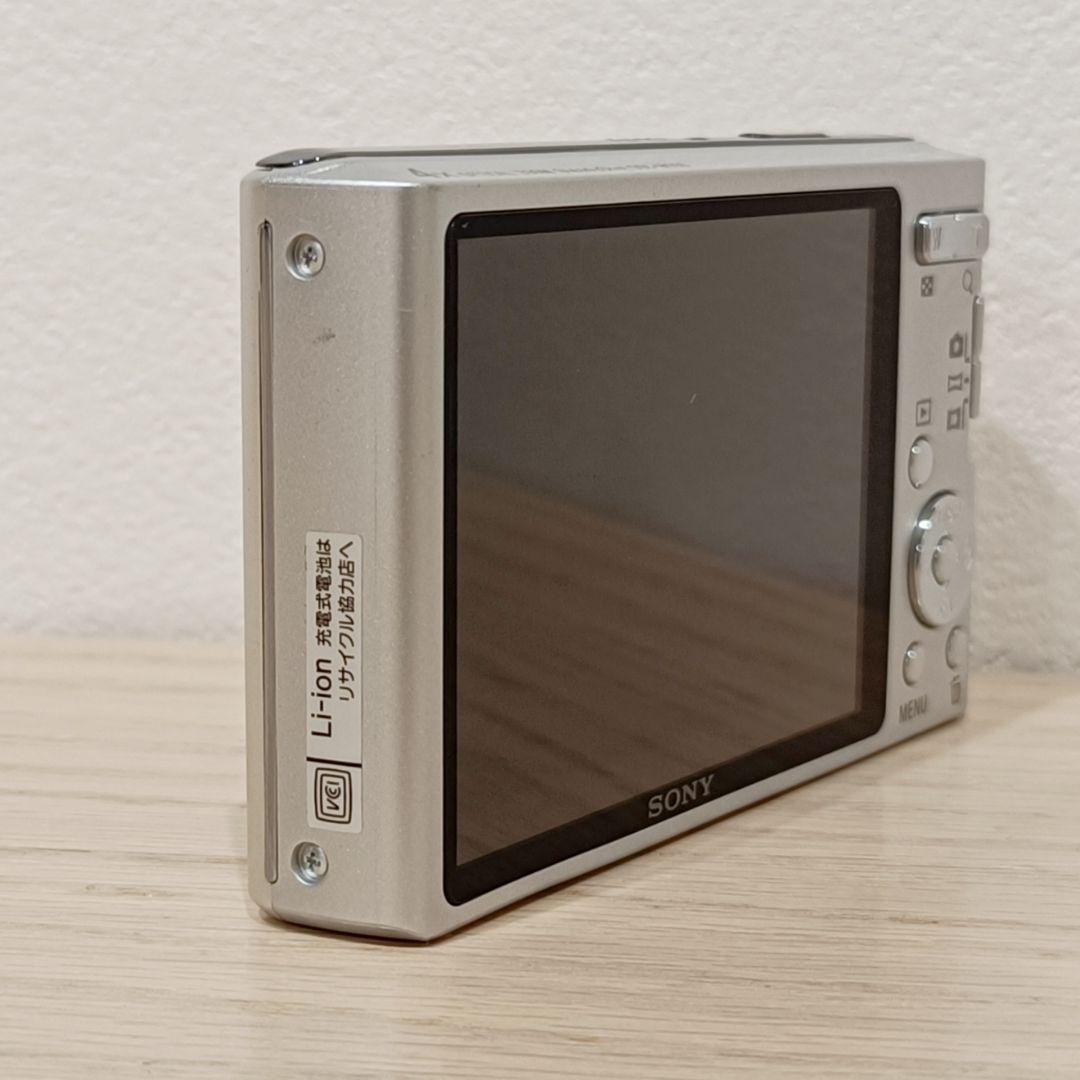 外観美品 動作確認済 SONY DSC-W550 シルバー デジカメ 充電器付