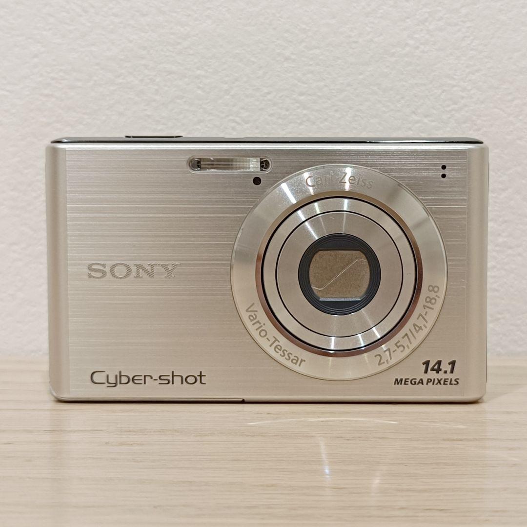 外観美品 動作確認済 SONY DSC-W550 シルバー デジカメ 充電器付