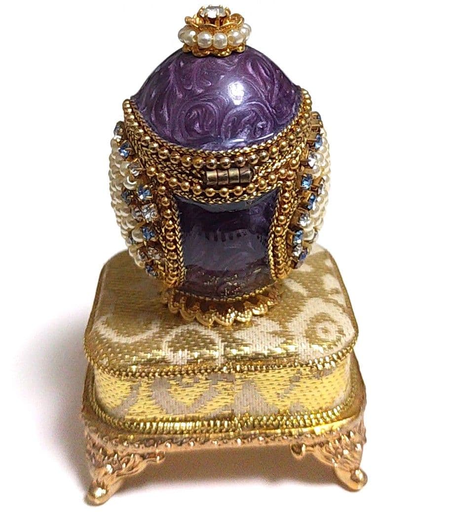 ★幸運を運ぶ★フクロウのエッグアート★宝石箱 ジュエリーボックス★オルゴール