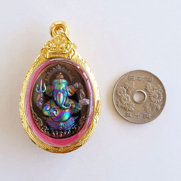 プラクルアン　神聖ガネーシャ様　虹バージョン　微小金枠　限定ボックス付　幸運金運