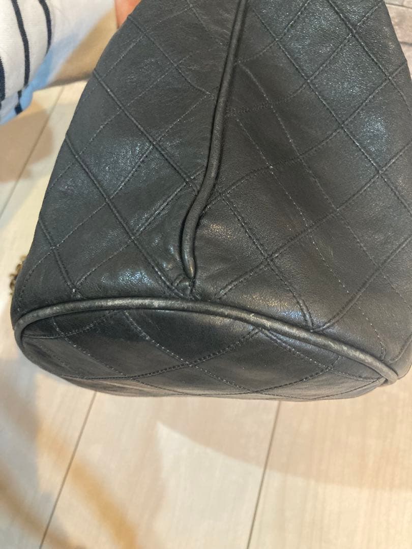 CHANEL ビコローレ　巾着　チェーンレザーショルダーバッグ