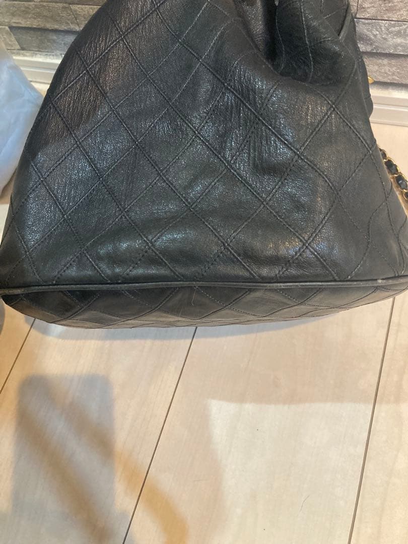 CHANEL ビコローレ　巾着　チェーンレザーショルダーバッグ