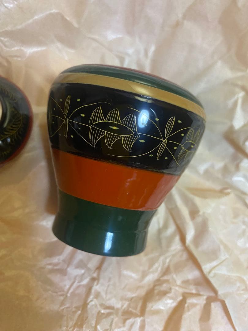 沈彫　独楽塗　莨（煙草）入