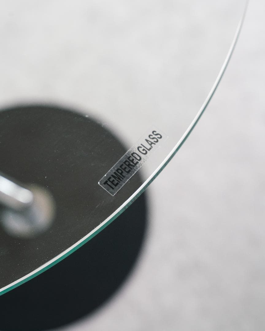 ミッドセンチュリー　ガラス サイドテーブル ラウンドテーブル レトロモダン