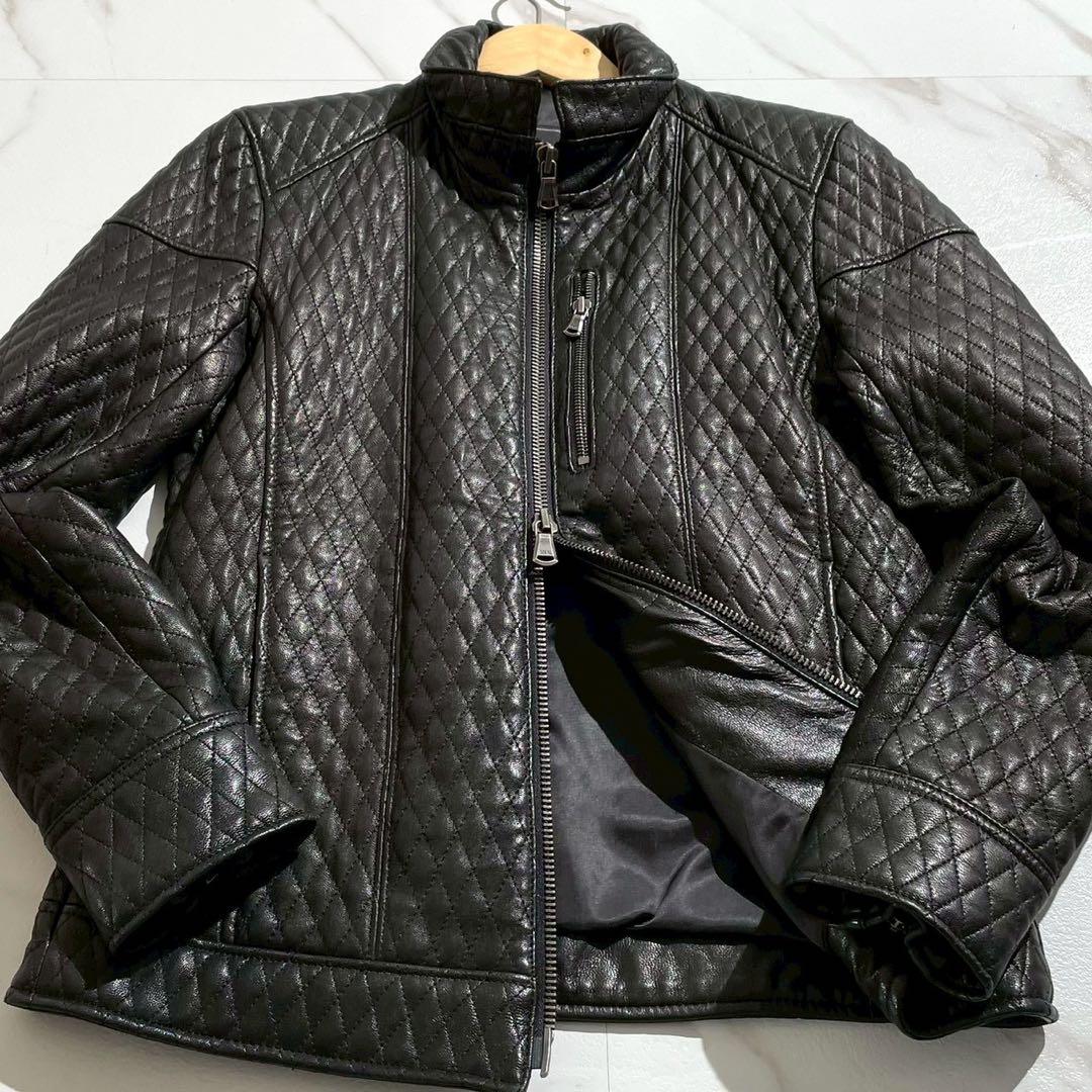 【極美品✨】TETE HOMME レザージャケット ダイヤキルティング 山羊革