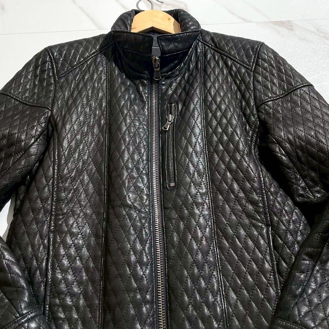 【極美品✨】TETE HOMME レザージャケット ダイヤキルティング 山羊革