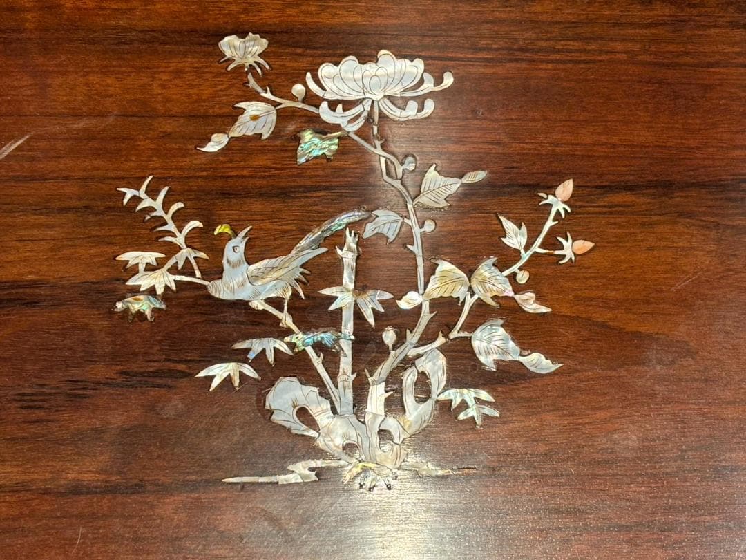 高級家具　螺細細工　花梨　中国美術　サイドテーブル　椅子　唐木　家具　木製