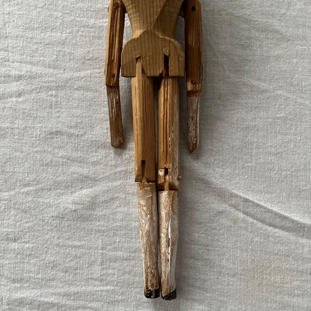 ま*ん様 アンティーク　ペグドール　ウッデンドール　おすわり