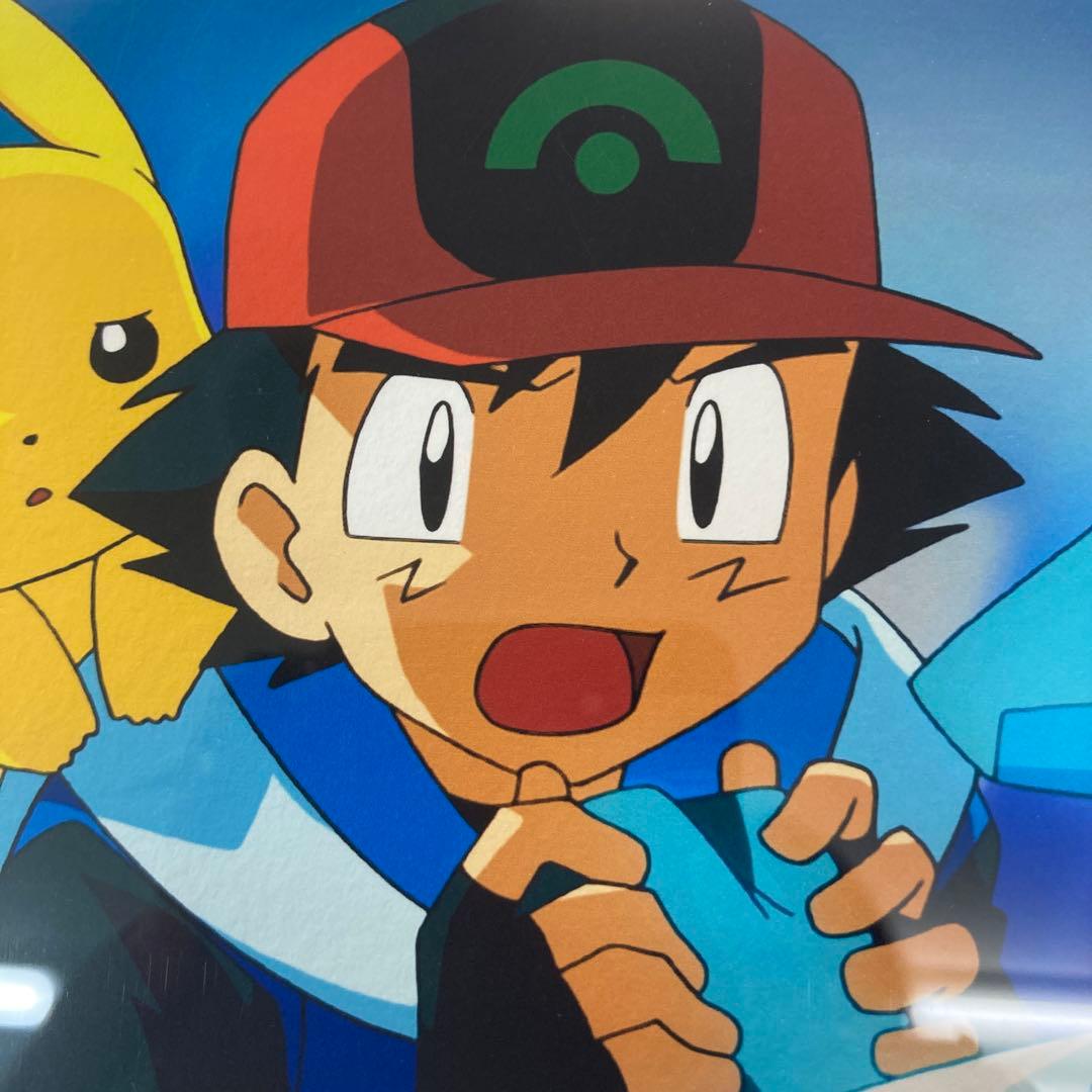 ポケモン　ピカチュウ　ルカリオ　サトシ　複製原画　絵　レア　非売品　サイン入り