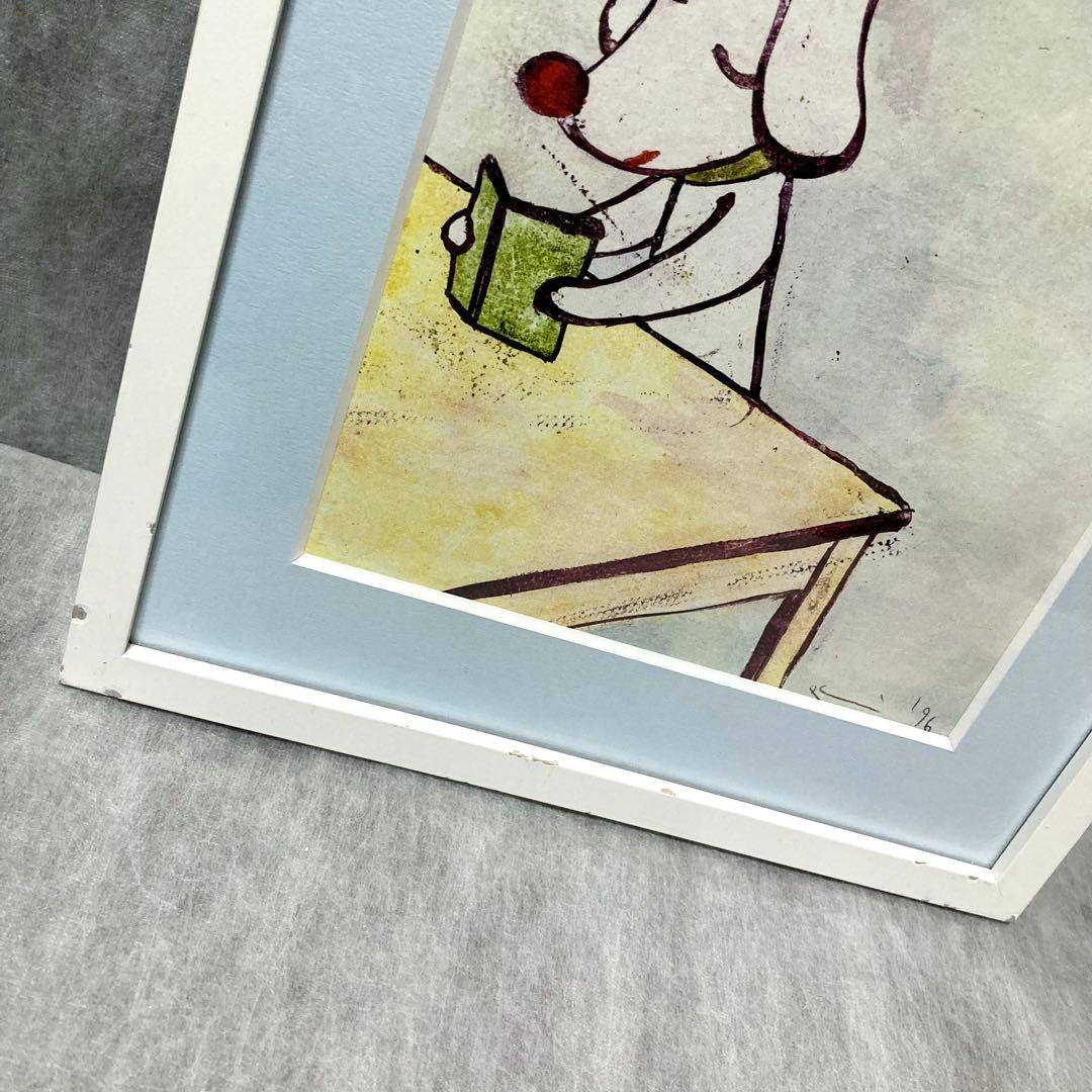 奈良美智 Yoshitomo Nara 勉強中 額装 オマケ付き 絵画 アート