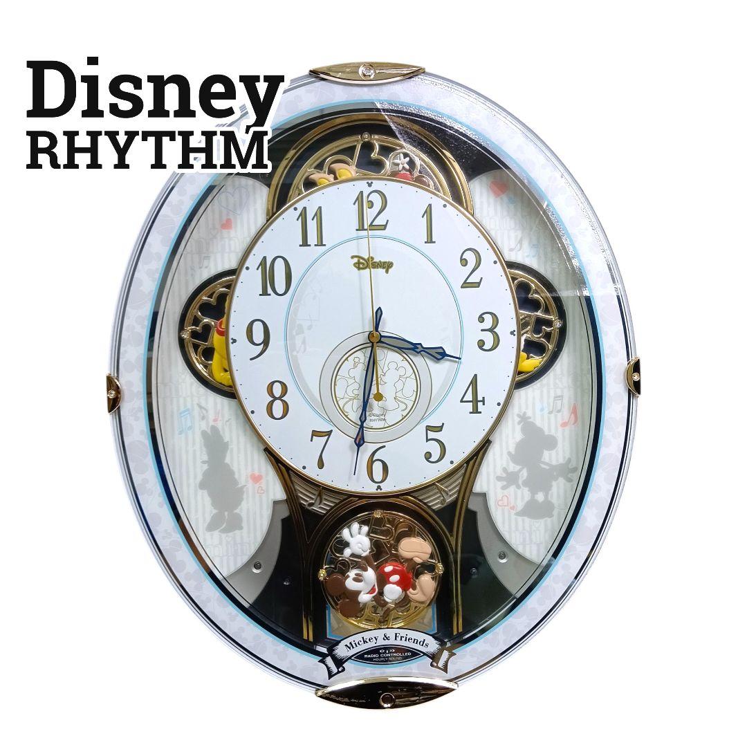 【稼働品】Disney Rhythm ミッキー＆フレンズ 掛時計　電波時計　音楽