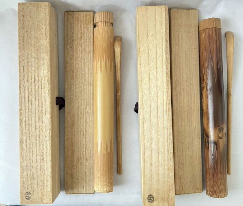 茶杓 2本セット 銘『花曇り』銘『深山路』 大徳寺 龍源院 細合喝堂和尚 茶道具