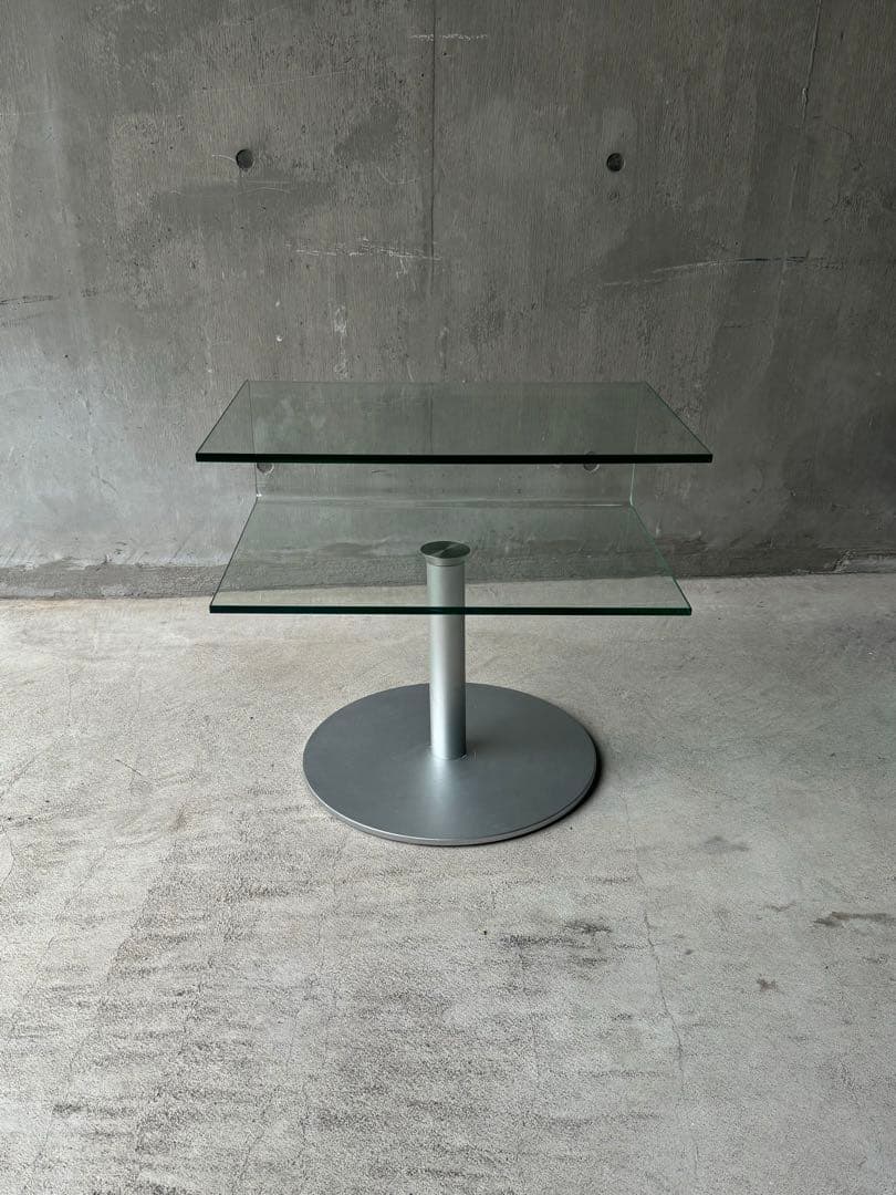 ガラストップサイドテーブル　スペースエイジ　ミッドセンチュリー　ポストモダン