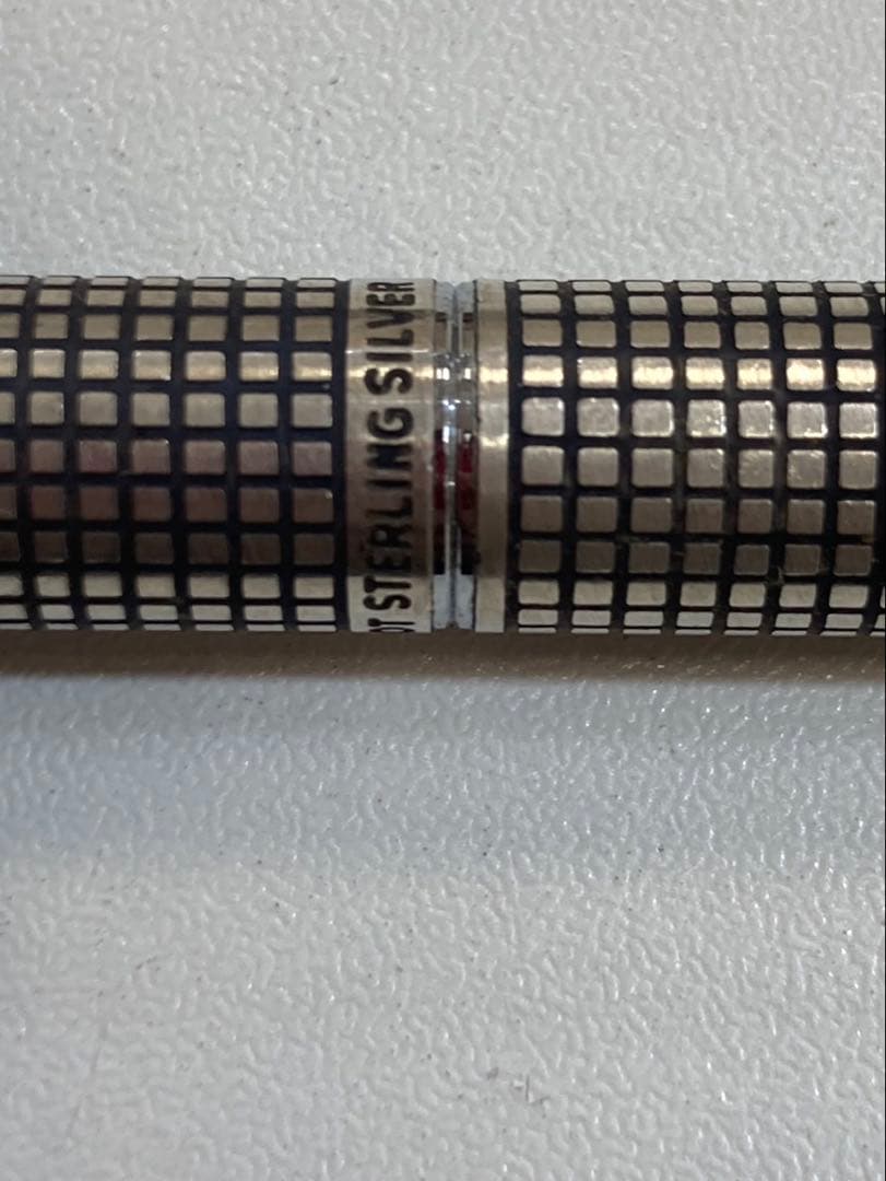 Parker 万年筆 14k 格子柄 シャープペンシル　純銀　2本セット