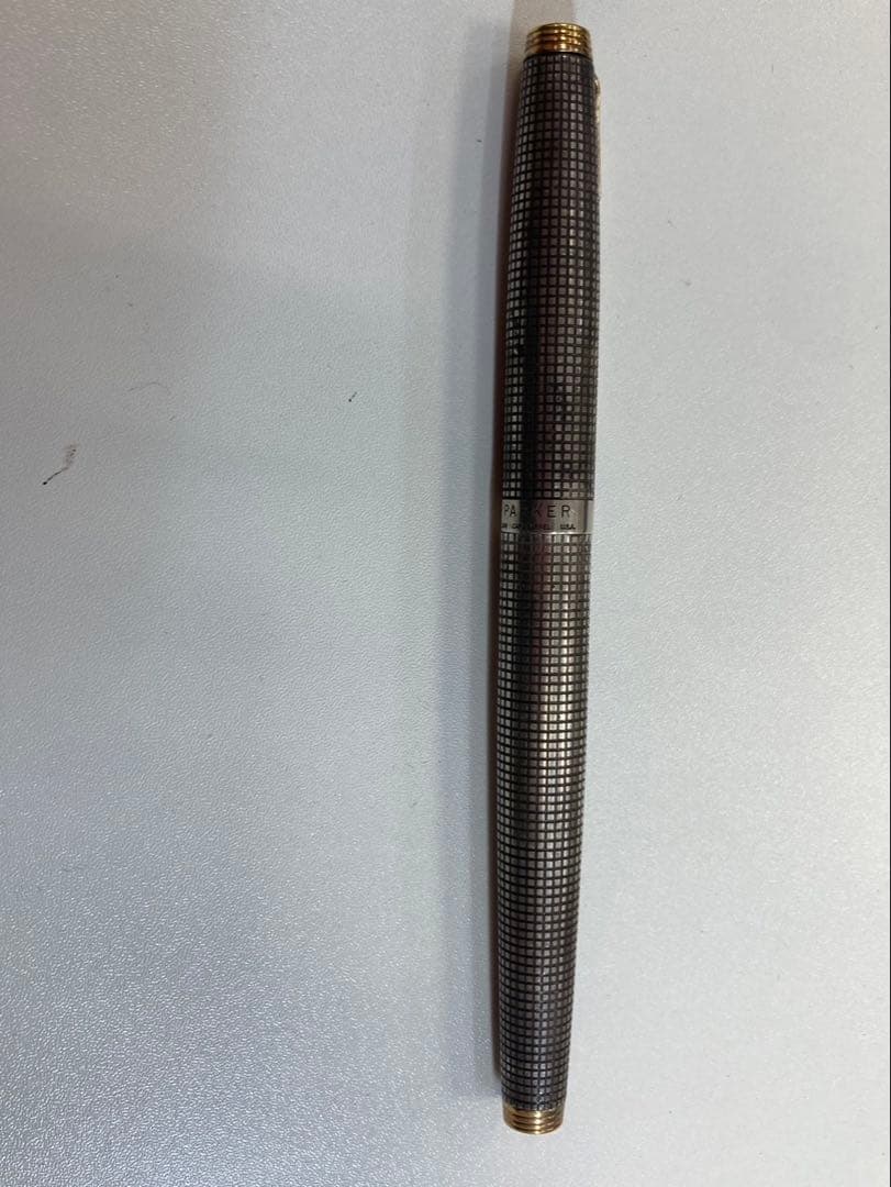 Parker 万年筆 14k 格子柄 シャープペンシル　純銀　2本セット