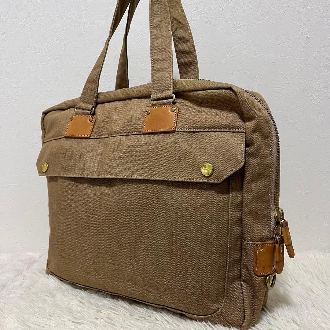 ポーター CITY ビジネスバッグ トートバッグ ベージュ キャンバス レザー