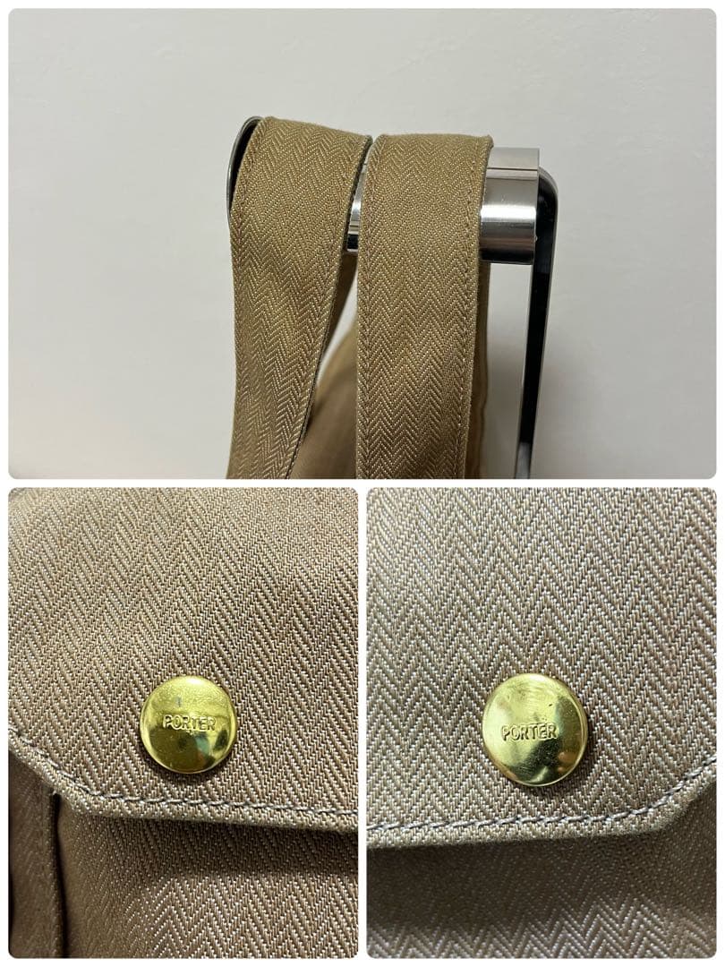 ポーター CITY ビジネスバッグ トートバッグ ベージュ キャンバス レザー