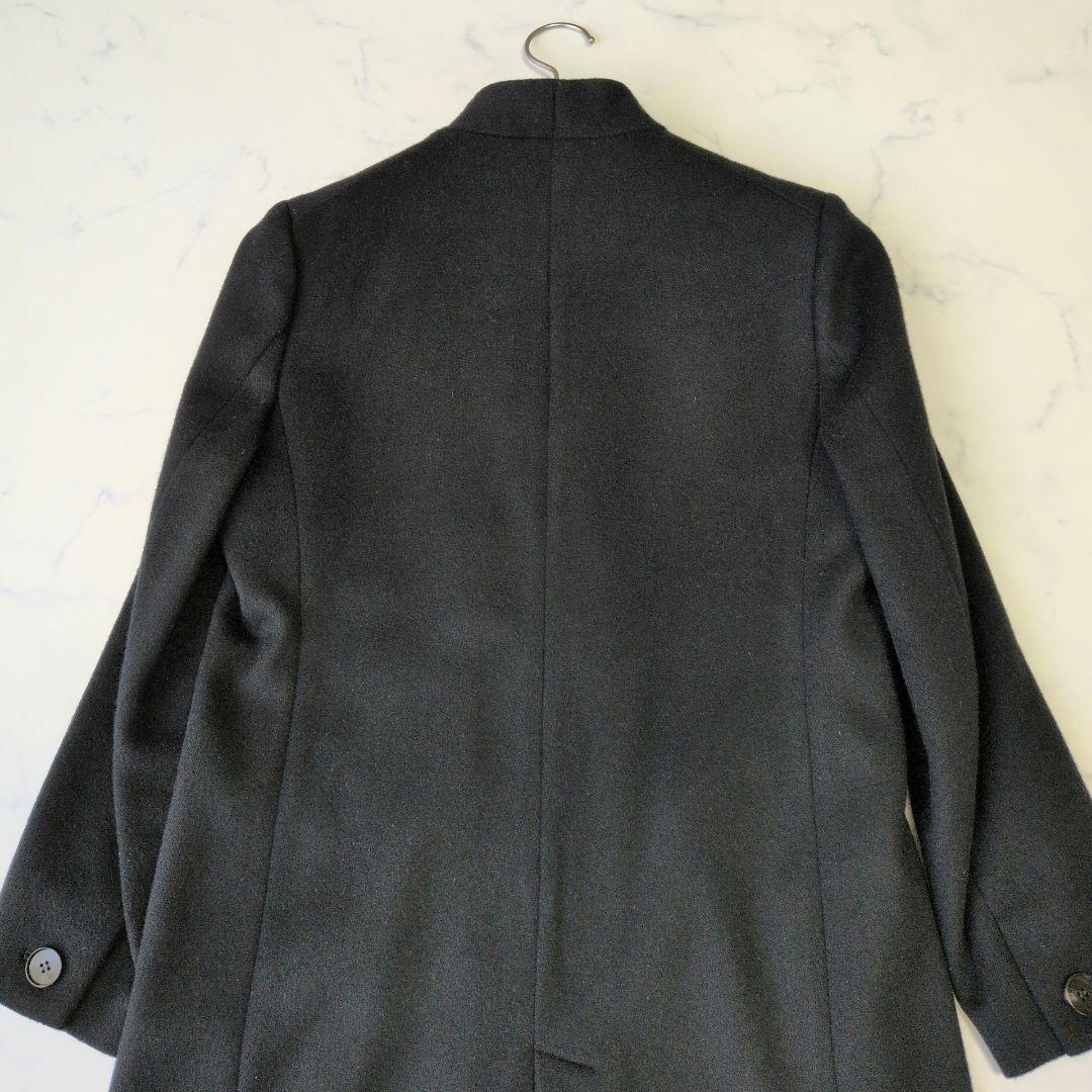 【専用】アダムエロペ ロングコート ウール100% Vネック 黒 36