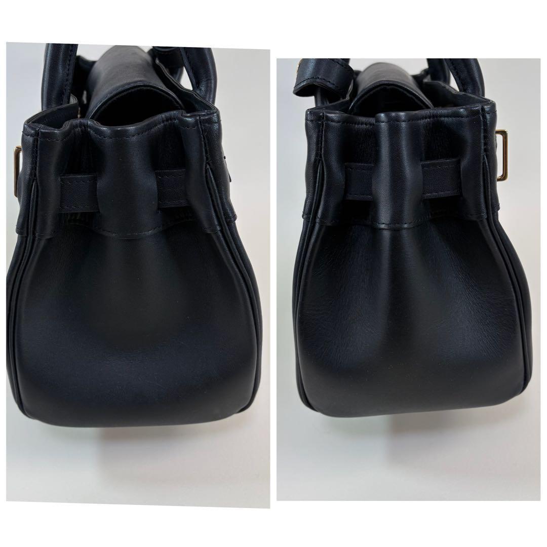 Aki 様M.U.L. レザー ハンドバッグ 2WAY ゴールド金具 日本製 黒