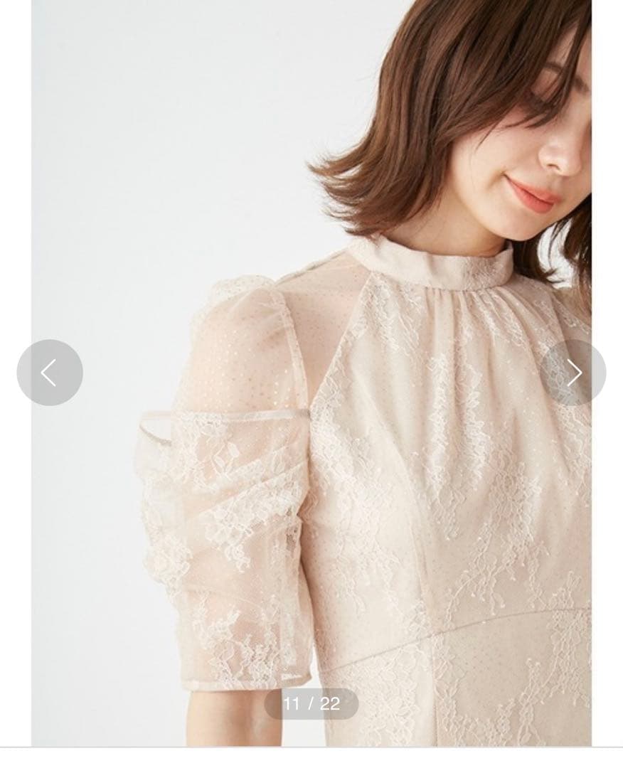 SNIDEL デザインスリーブレースドレス