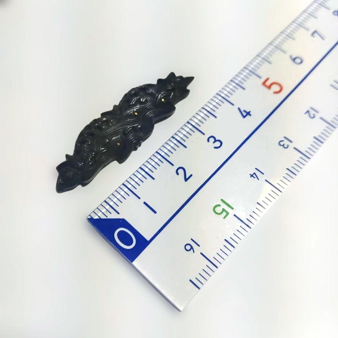 波に籠図　目貫　金象嵌　赤銅製　細密工芸品