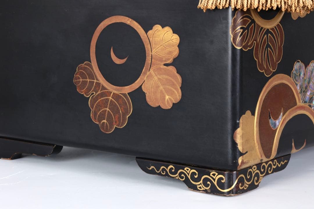 極上　黒漆塗金蒔絵螺鈿細工 見台 経台 経机 仏具 仏教美術 古美術 骨董品漆器