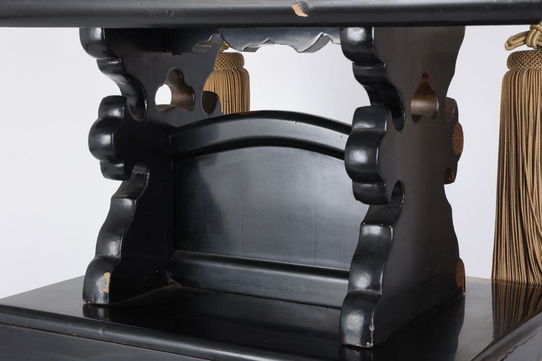 極上　黒漆塗金蒔絵螺鈿細工 見台 経台 経机 仏具 仏教美術 古美術 骨董品漆器