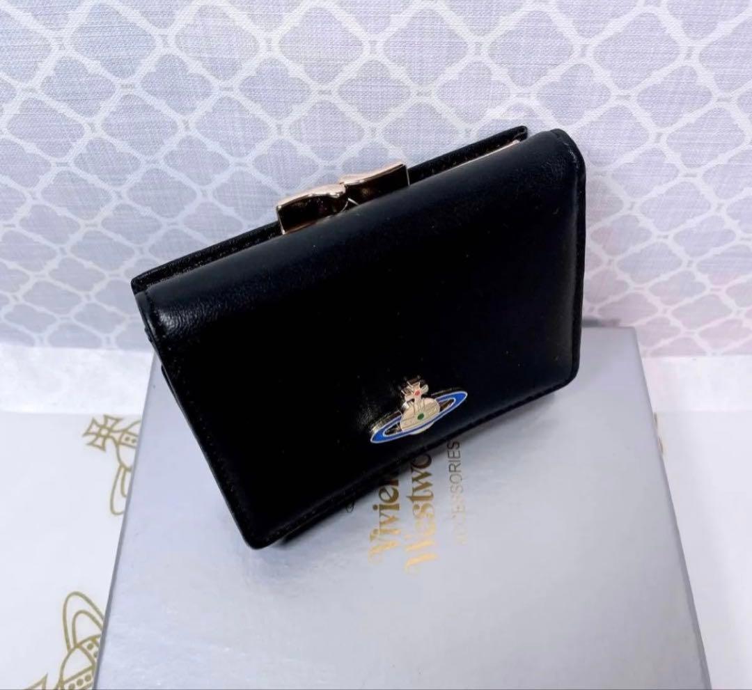 【ショッパー付】新品 ヴィヴィアン・ウエストウッド 三つ折り財布 ブラック