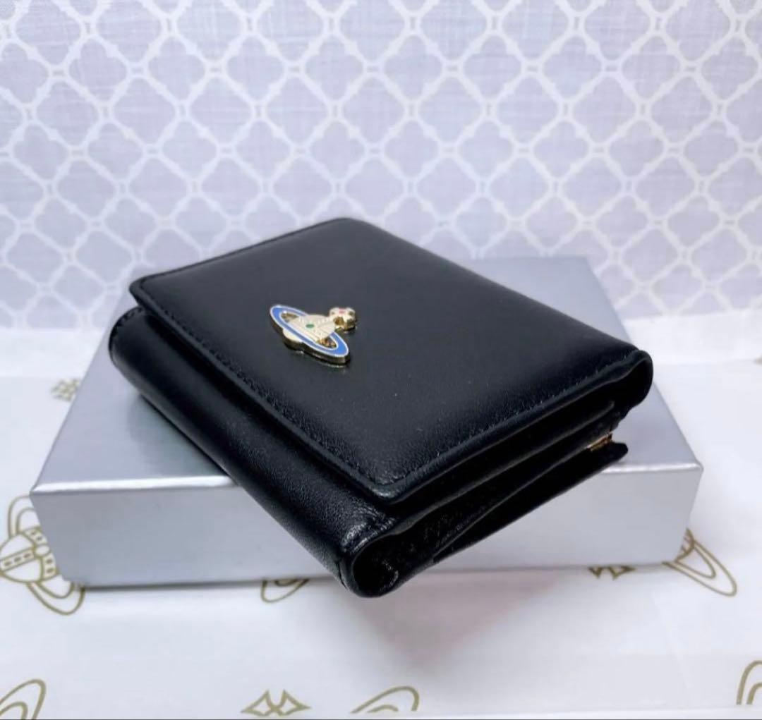 【ショッパー付】新品 ヴィヴィアン・ウエストウッド 三つ折り財布 ブラック