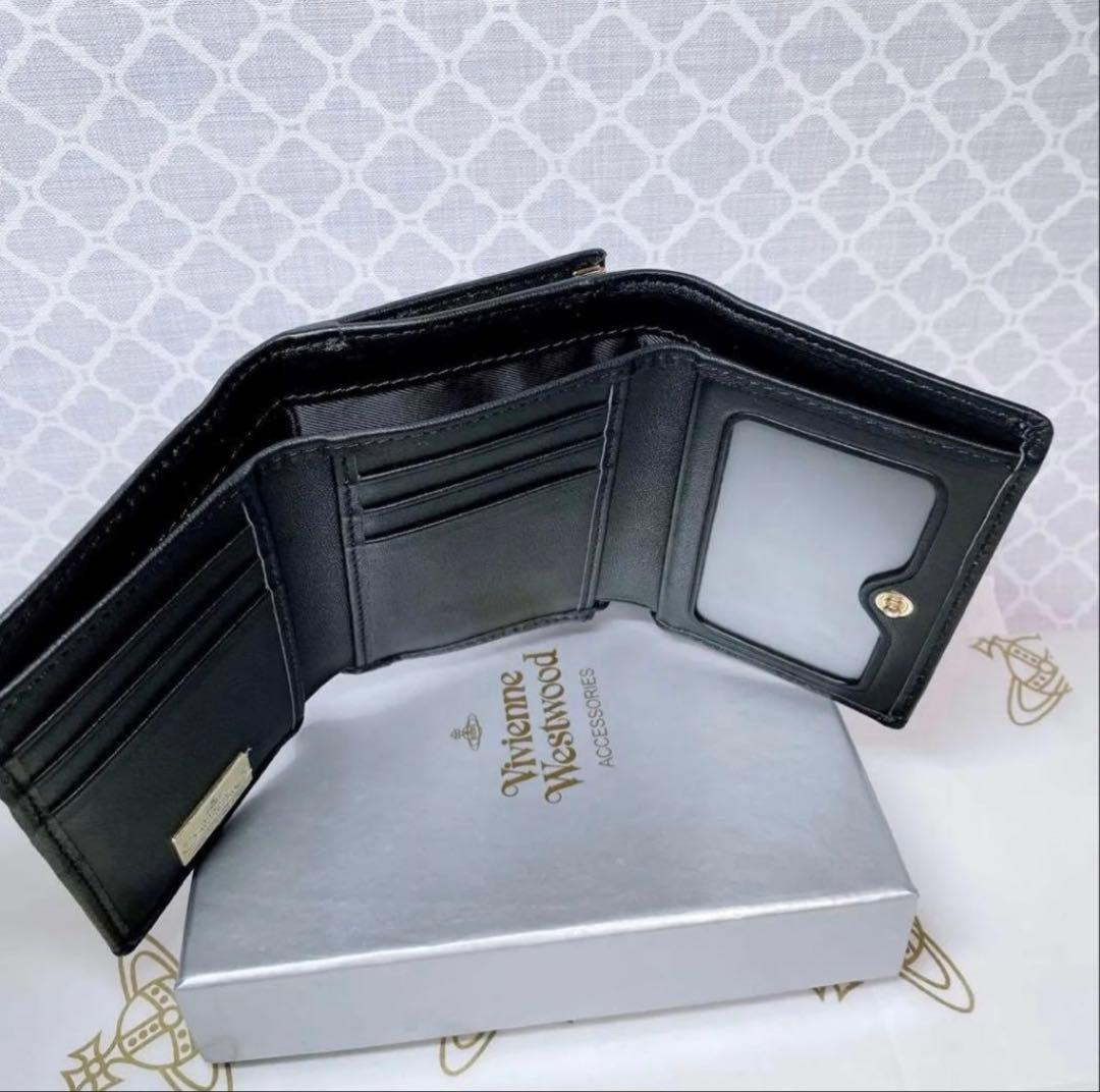 【ショッパー付】新品 ヴィヴィアン・ウエストウッド 三つ折り財布 ブラック