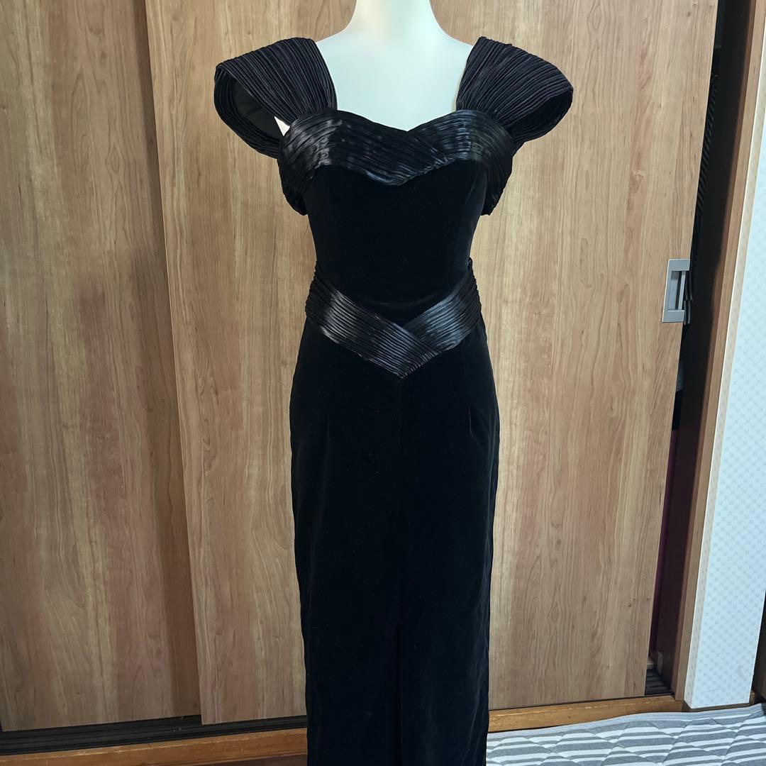 専用ローラアシュレイブラックベルベットナイトドレス