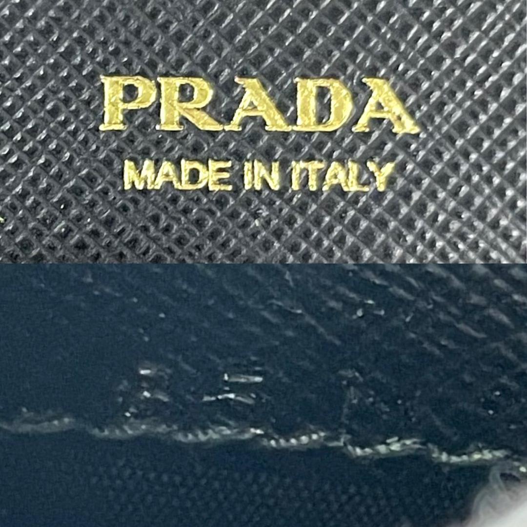 PRADA プラダ サフィアーノ メタル 三つ折り財布 コンパクトウォレット 黒