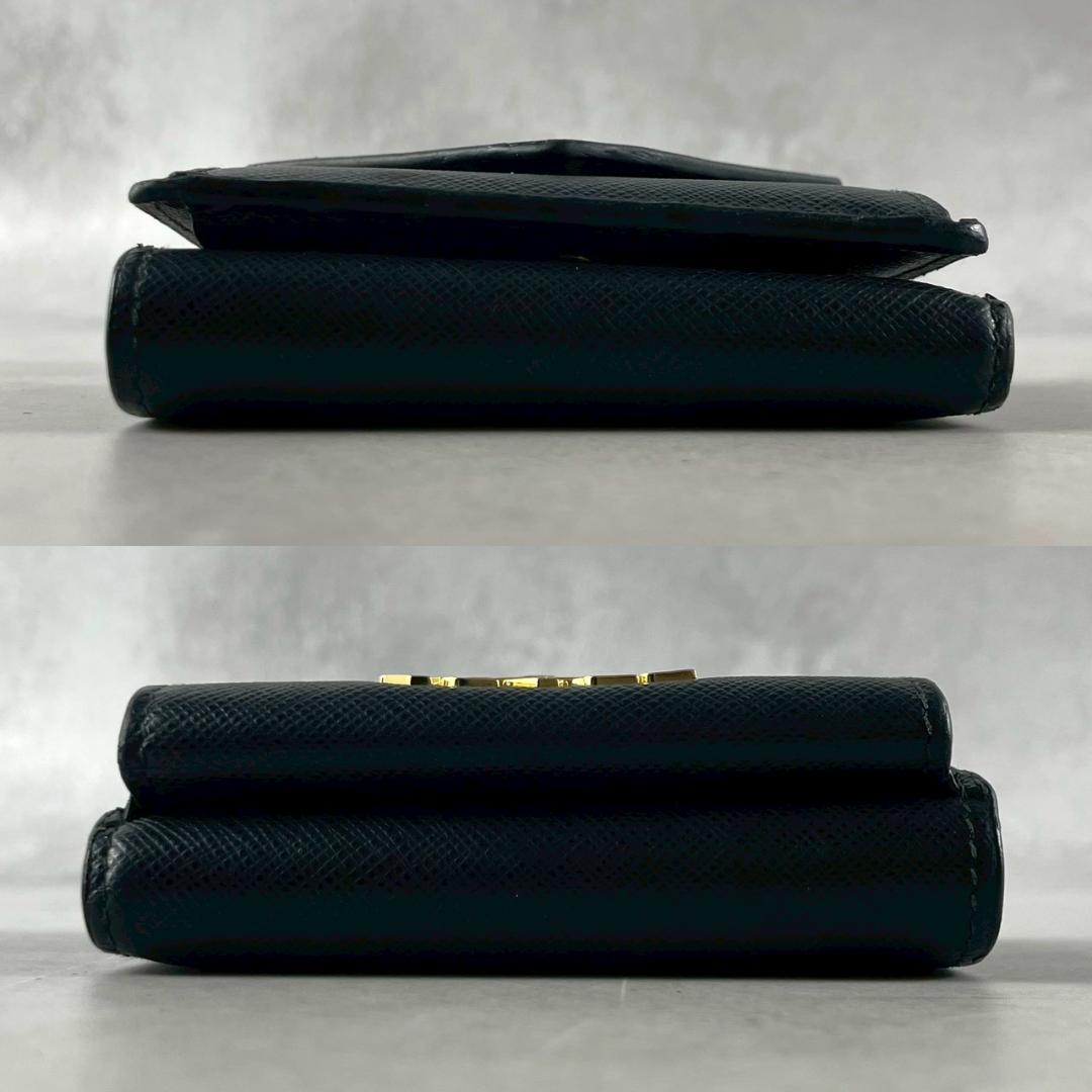 PRADA プラダ サフィアーノ メタル 三つ折り財布 コンパクトウォレット 黒